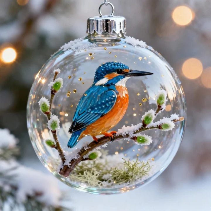 FrostFlight Collection of Glass Christmas Ornaments with Cute Birds, view 7 - Elena Harper