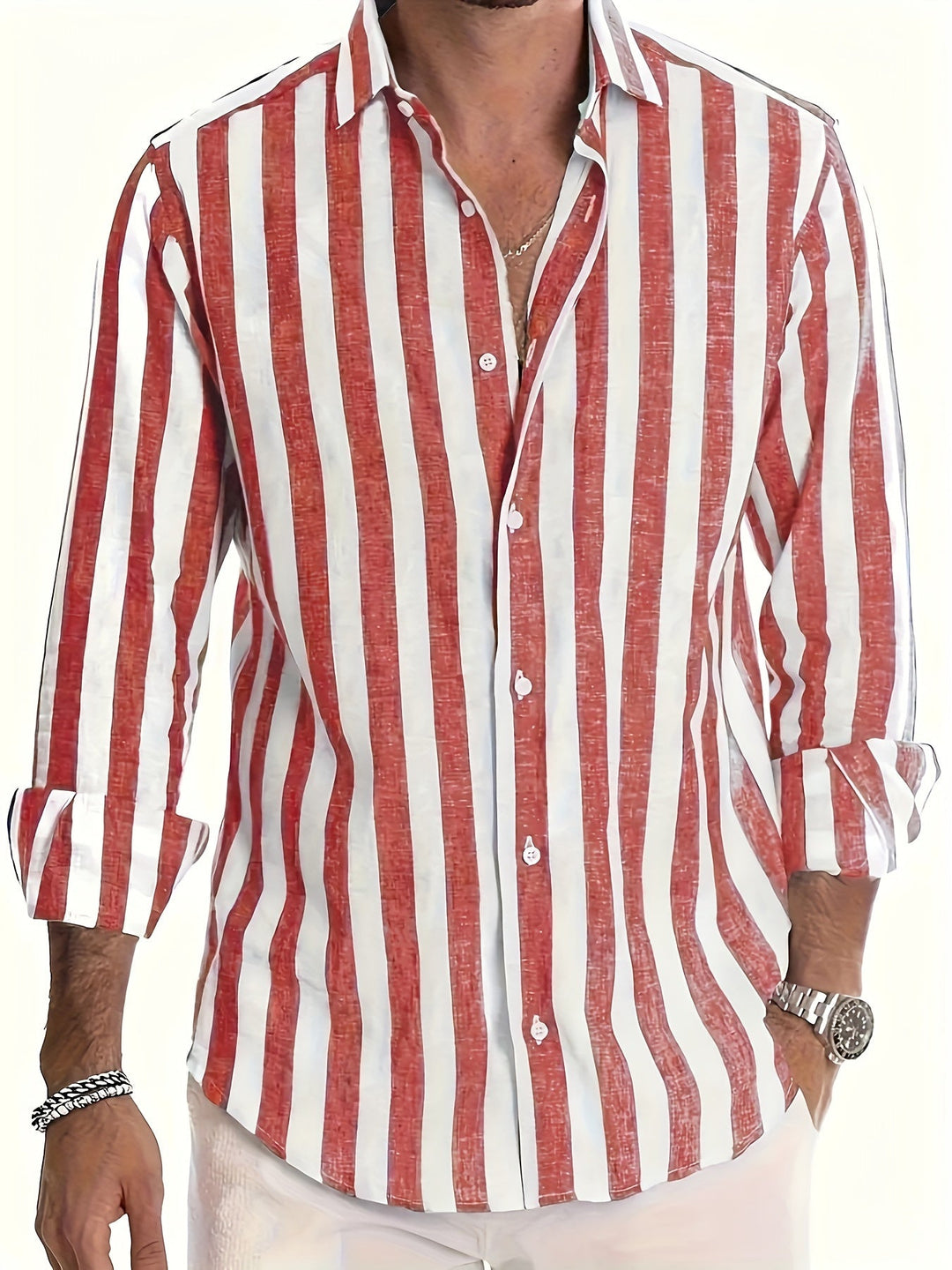 Refined Striped Shirt for Men - Elena Harper