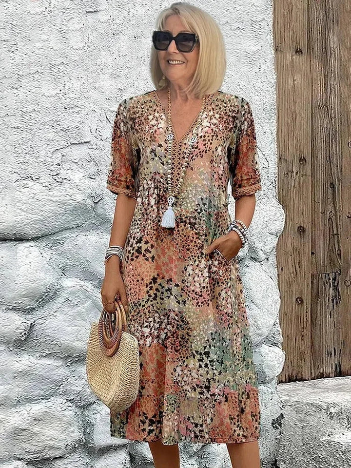 Susan Carefree Boho Midi Dress - Elena Harper