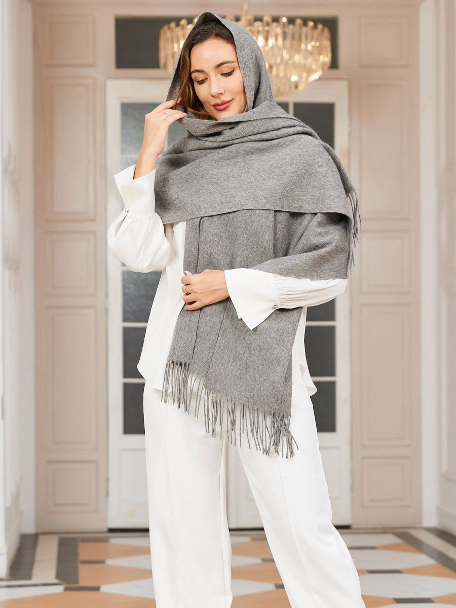 Elegant Soft Women's Warm Scarf with Fringes