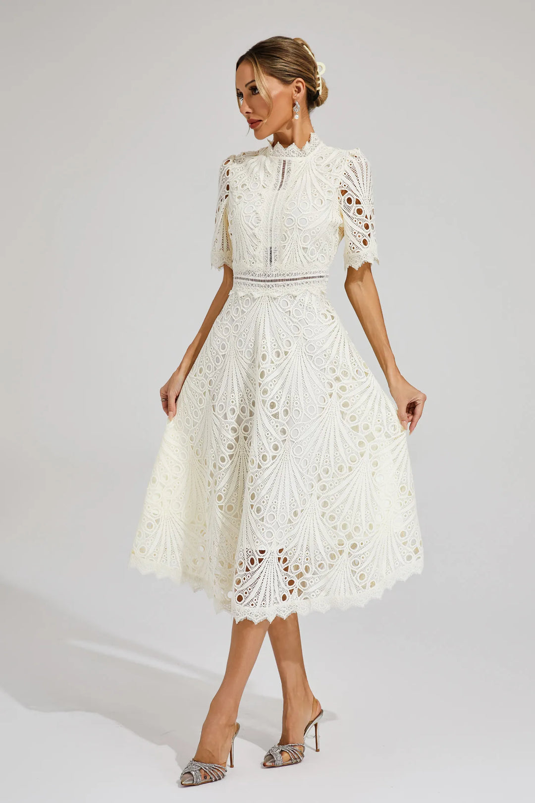 Hallie Lace Midi Dress - Elena Harper