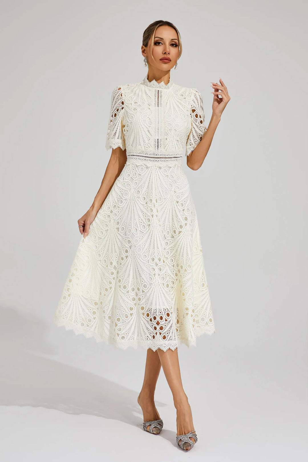 Hallie Lace Midi Dress - Elena Harper