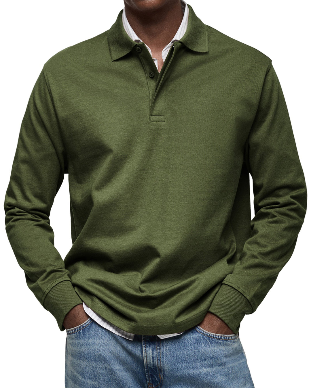 ALJUR - CASUAL LONGSLEEVE POLO