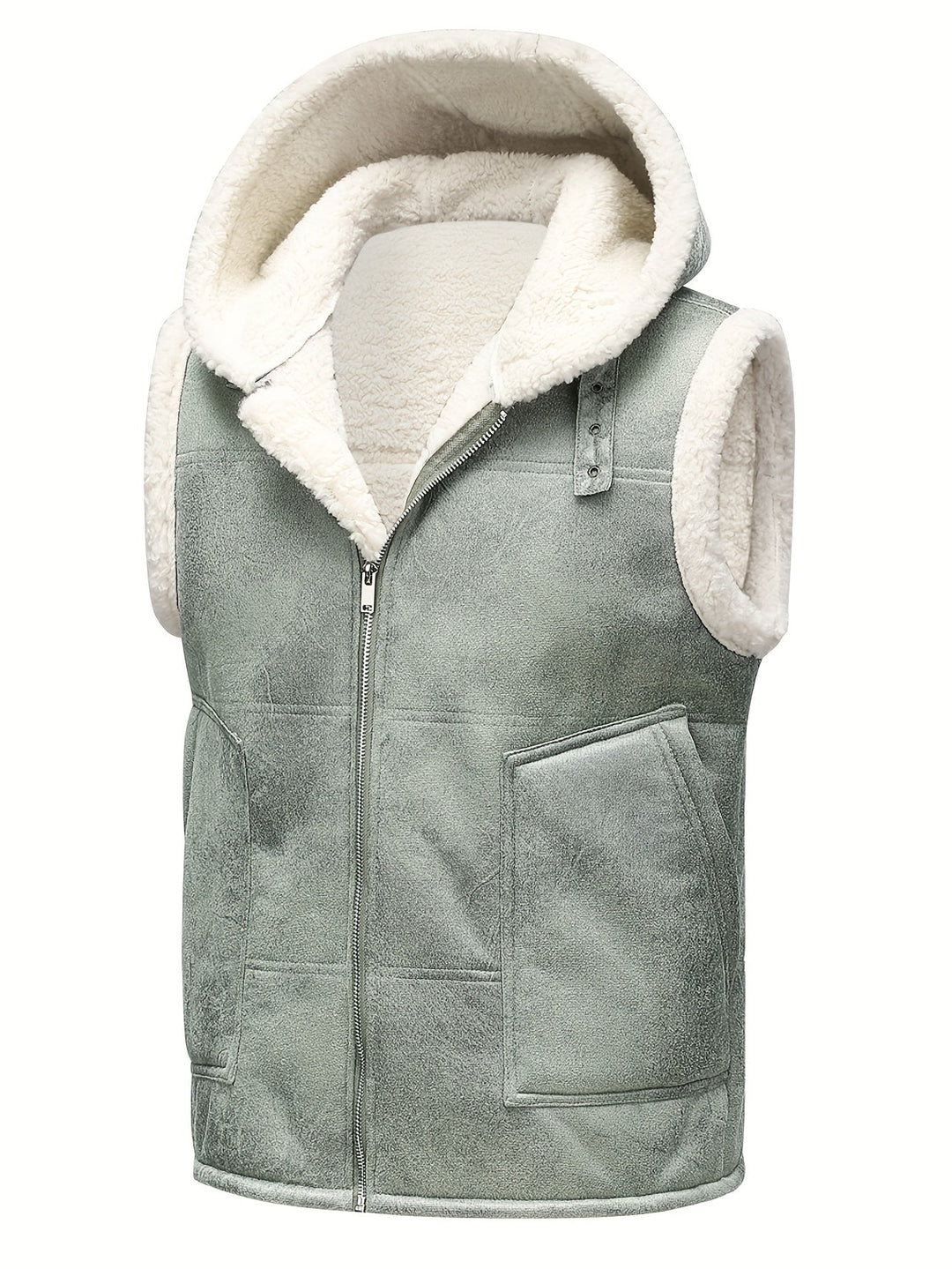 Hooded Vest with Zipper for Men - Elena Harper