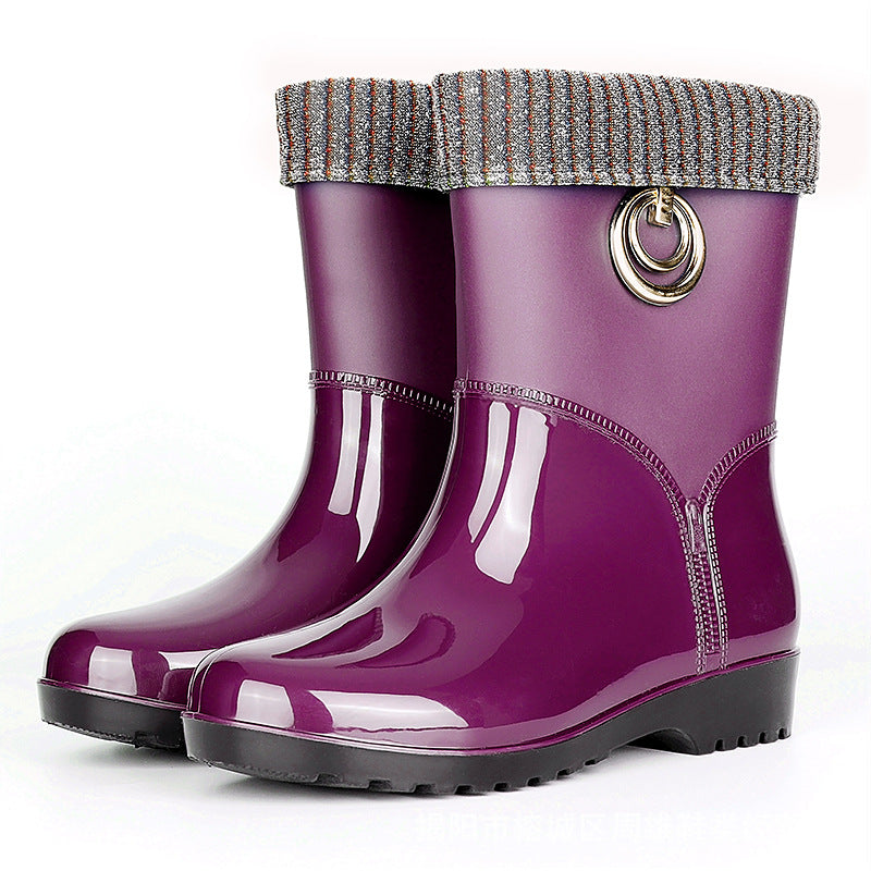Women's Waterproof Rain Boots with Inner Lining - Xavira