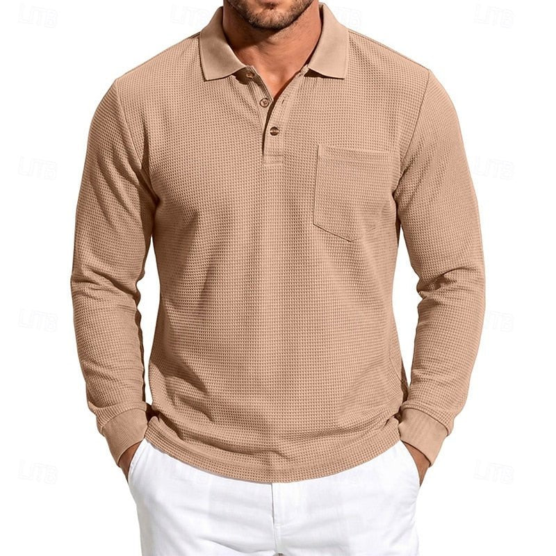 Leon | Elegant and Classic Long Sleeve Polo Shirt