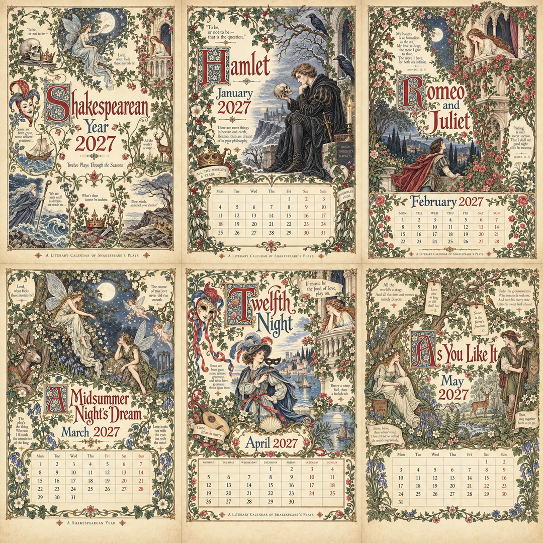 Bardwell A Shakespearean Year Illustrated Wall Calendar - Elena Harper