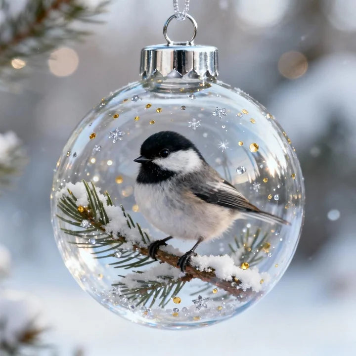 FrostFlight Collection of Glass Christmas Ornaments with Cute Birds, view 6 - Elena Harper
