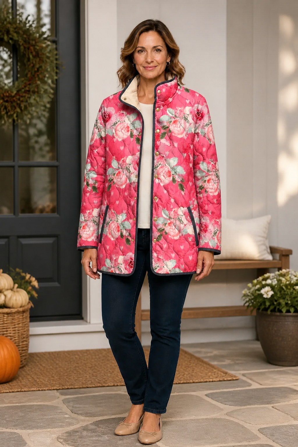 Lisa | Stylish and Comfortable Women's Puffer Jacket with Floral Pattern
