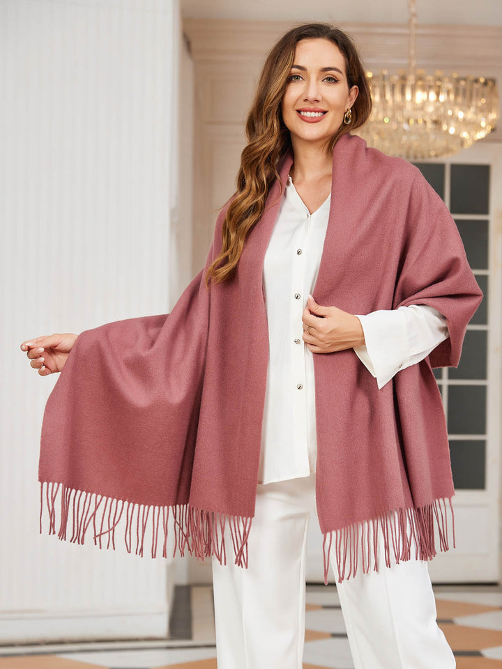 Elegant Soft Women's Warm Scarf with Fringes