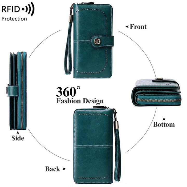 Aureden Compact RFID Wallet with 24-Card Storage - Elena Harper