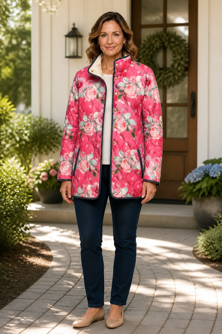 Lisa | Stylish and Comfortable Women's Puffer Jacket with Floral Pattern