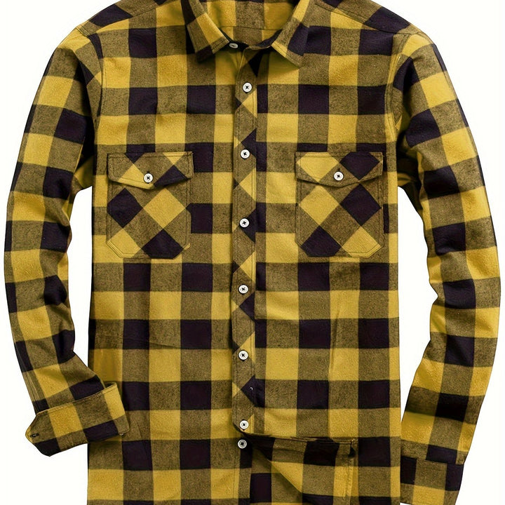 ELENA HARPER™  |  CHECKED SHIRT WITH BUTTONS FOR MEN