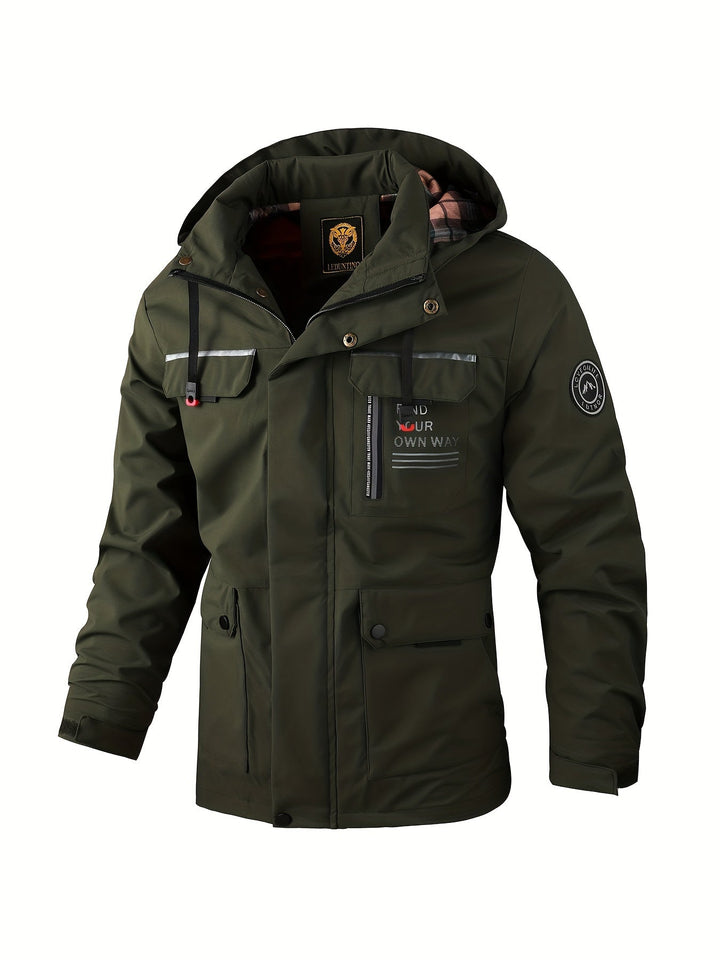 Men's Versatile Hooded Utility Jacket for Outdoor Adventures