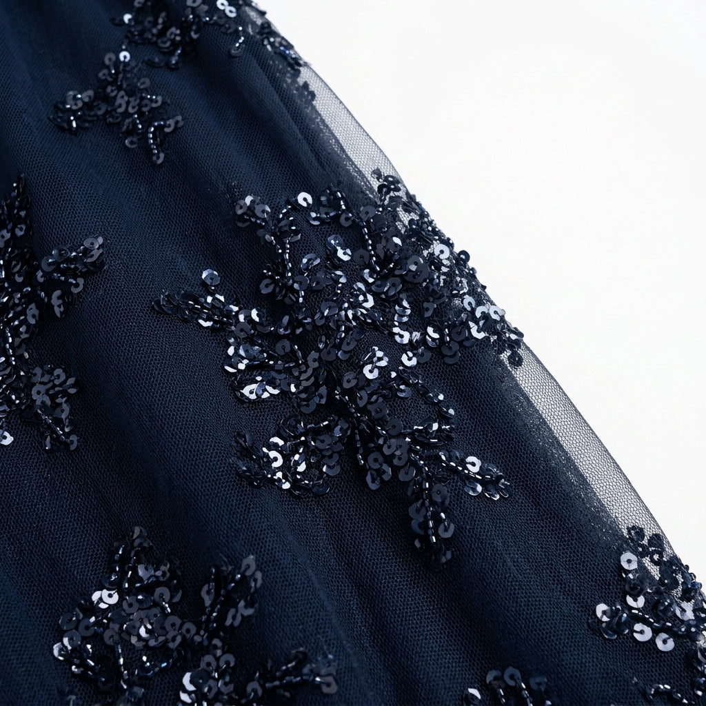 Blue Sequin Maxi Dress Wedding Guest