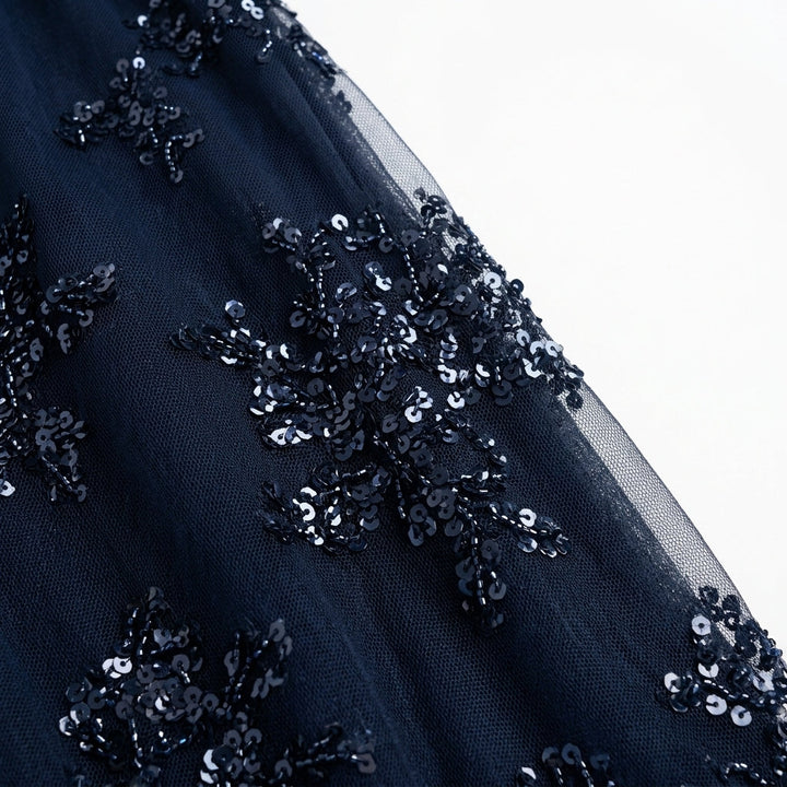 Blue Sequin Maxi Dress Wedding Guest