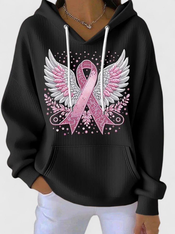 MORGAN – PINK RIBBON ANGEL WINGS HOODIE