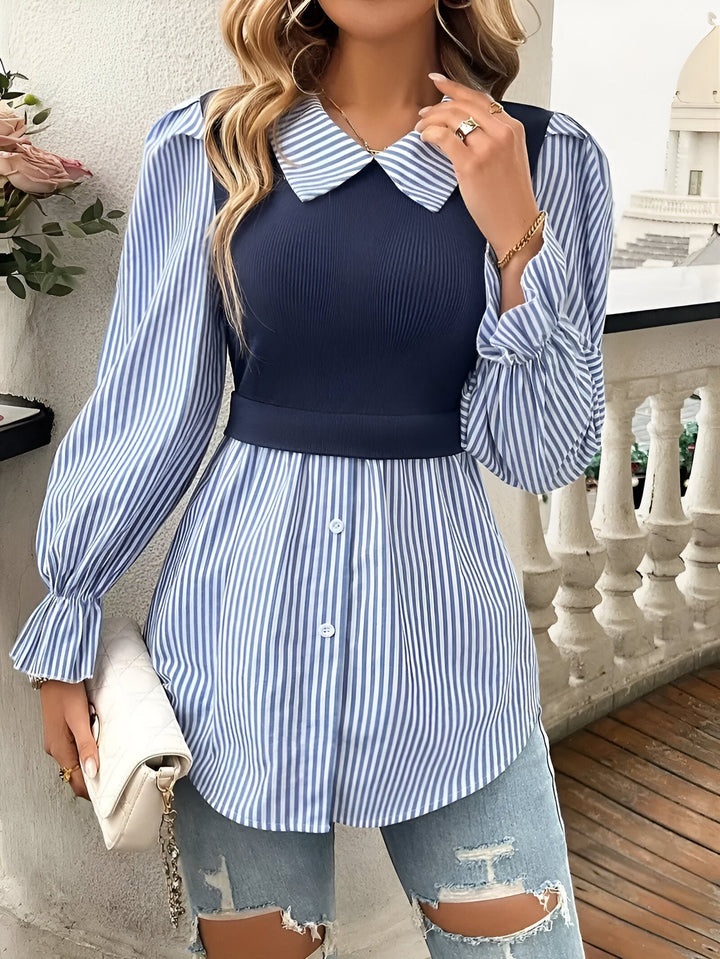 Caprice - Stylish Blouse with Block Stripes