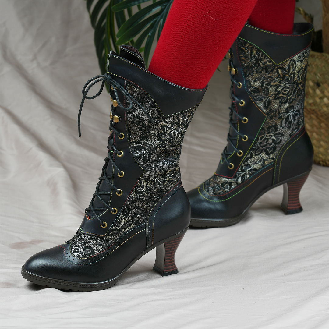 Eliana | Women's Lace-Up Ankle Boots with Pointed Toe Shape