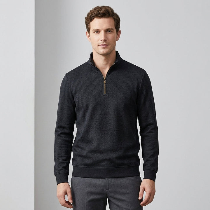 Zip Neck Sweater with Quarter Zip for Men