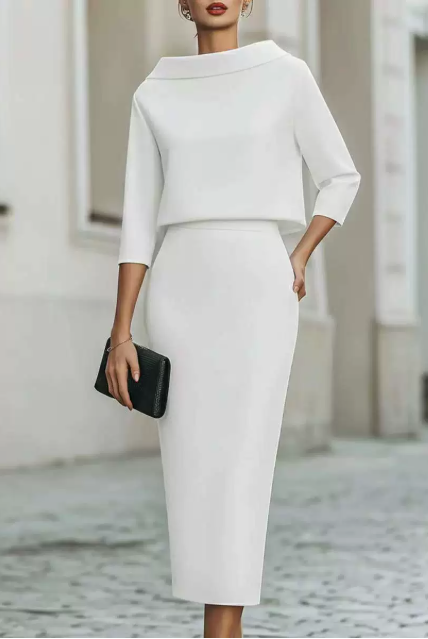Women's Tailored Midi Dress – Suitable for Casual and Festive Occasions