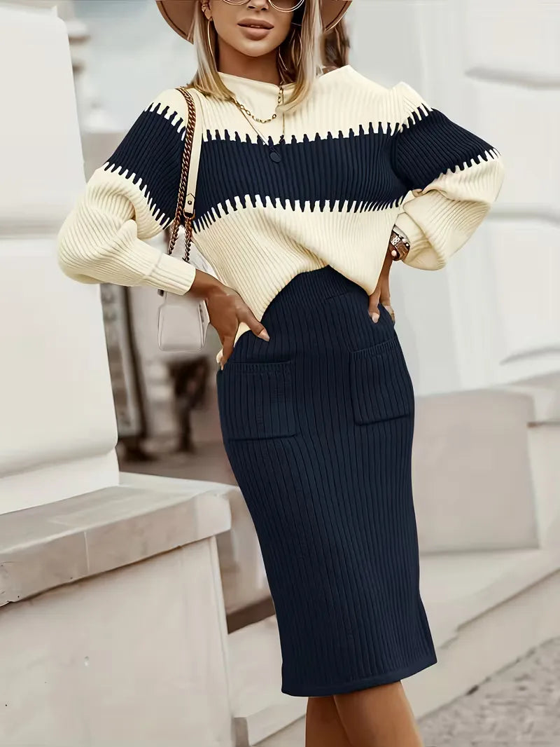 Two-Piece Ribbed Texture Set - Coordinated and Comfortable