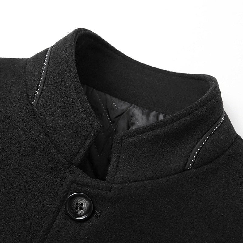 Moritz | Elegant and Warm Men's Trench Coat with Stand-Up Collar