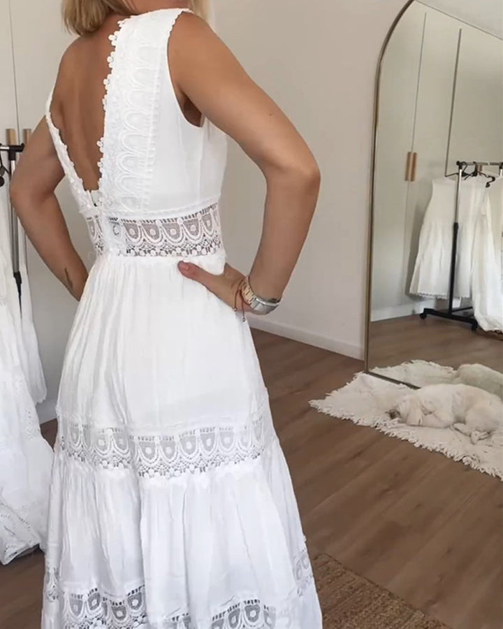 Taya Clover White Lace Dress - Elena Harper