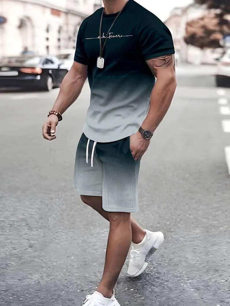 Men's Set Two Tone Modern Lightweight, Soft, Breathable Perfect for Athletic Activities - Elena Harper