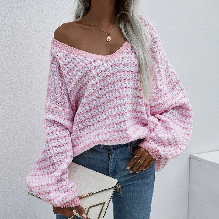Casual Striped Knit Pullover