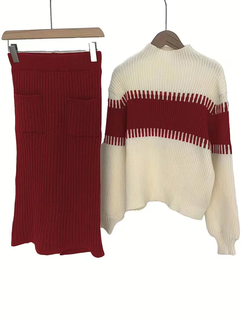 Two-Piece Ribbed Texture Set - Coordinated and Comfortable