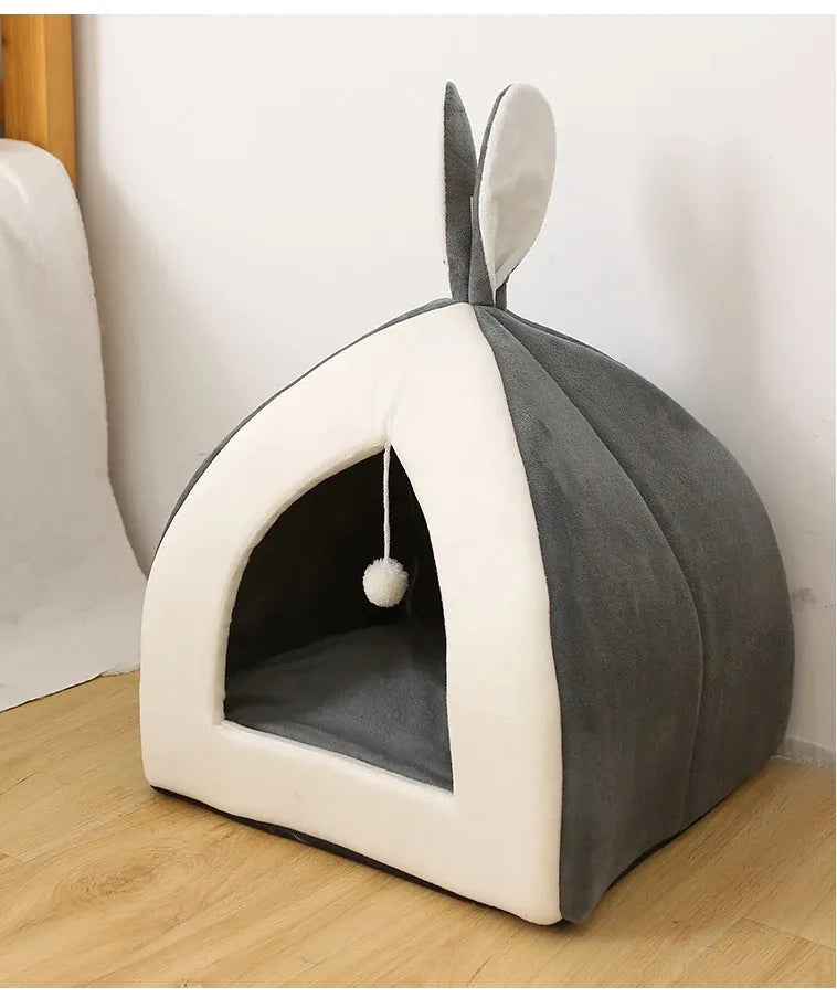 Cuddly & Cozy Cave Cat Bed with Play Ball