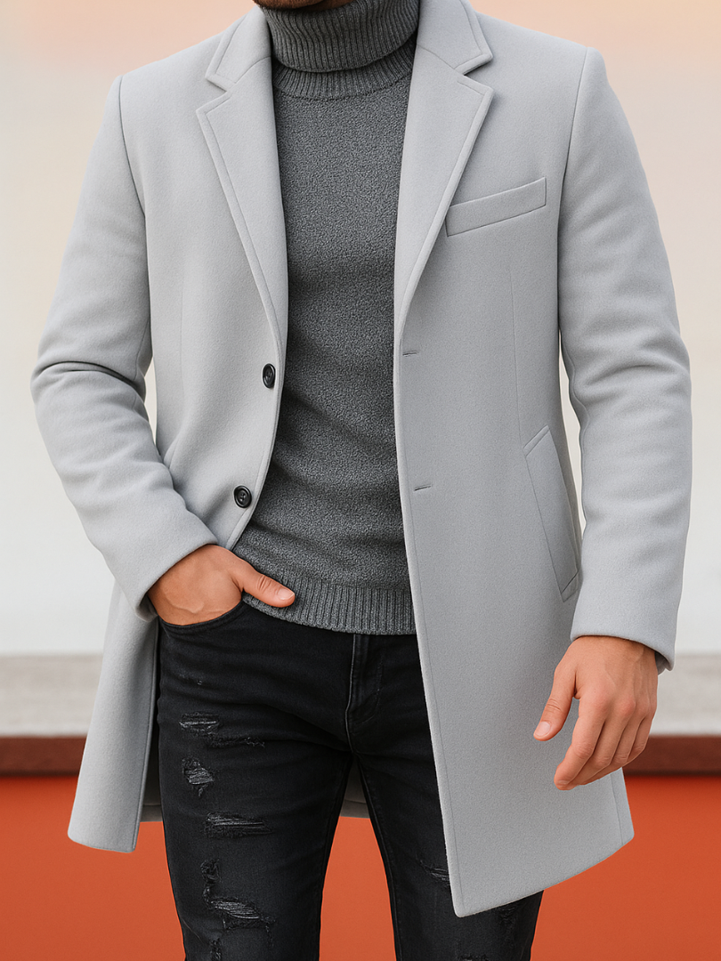 Bauman - Elegant Long Coat With Button
