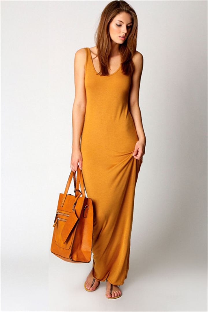 Meryl - Elegant Elastic Maxi Dress