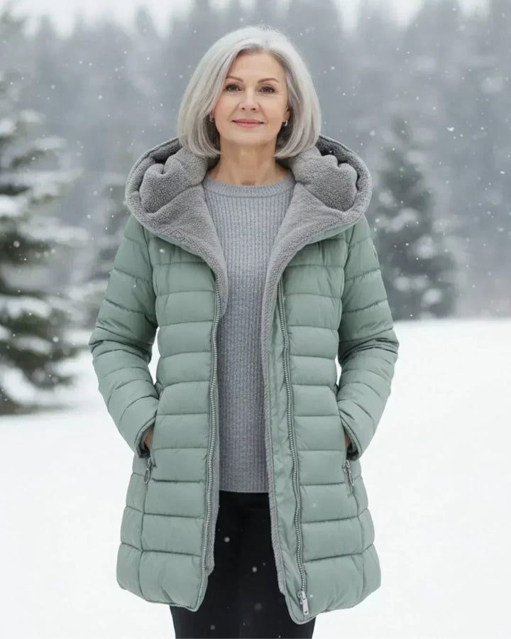 Caroline - Refined Mid-Length Down Jacket with Hood