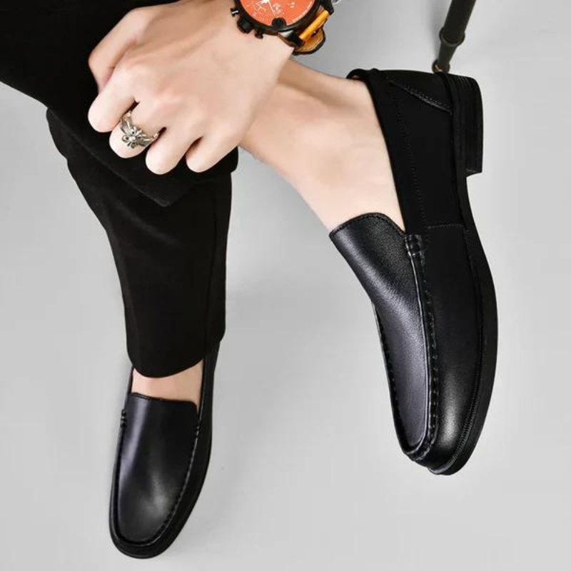 Men's Slip-On Loafers with Contrast Stitching