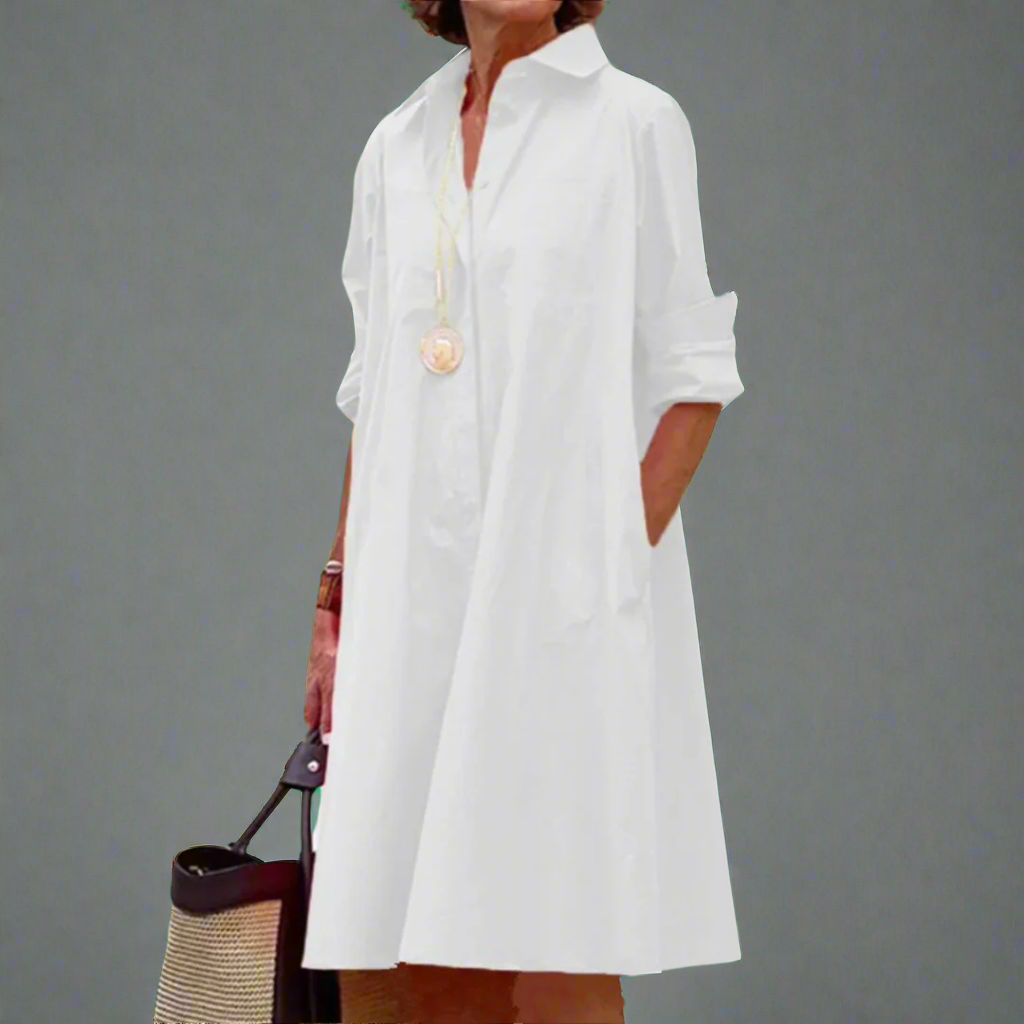 Tove Elegant Midi Dress with Long Sleeves - Elena Harper