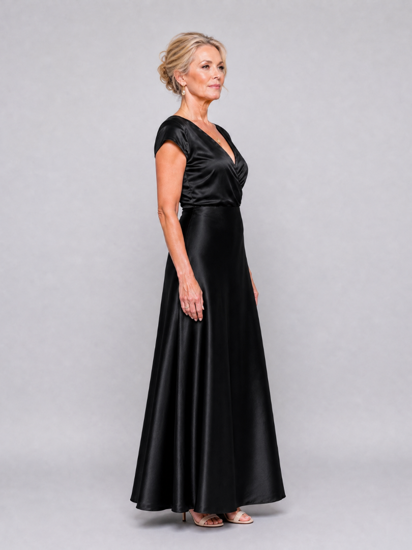 Samouse Cap Sleeve Wrap Bodice Maxi Dress - Elena Harper