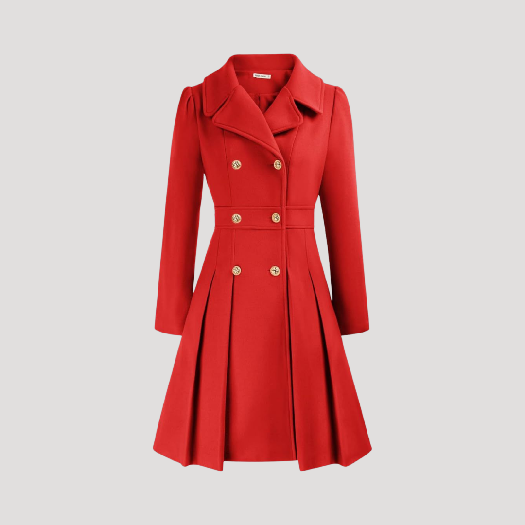 Elegant Double-Breasted Women's Overcoat
