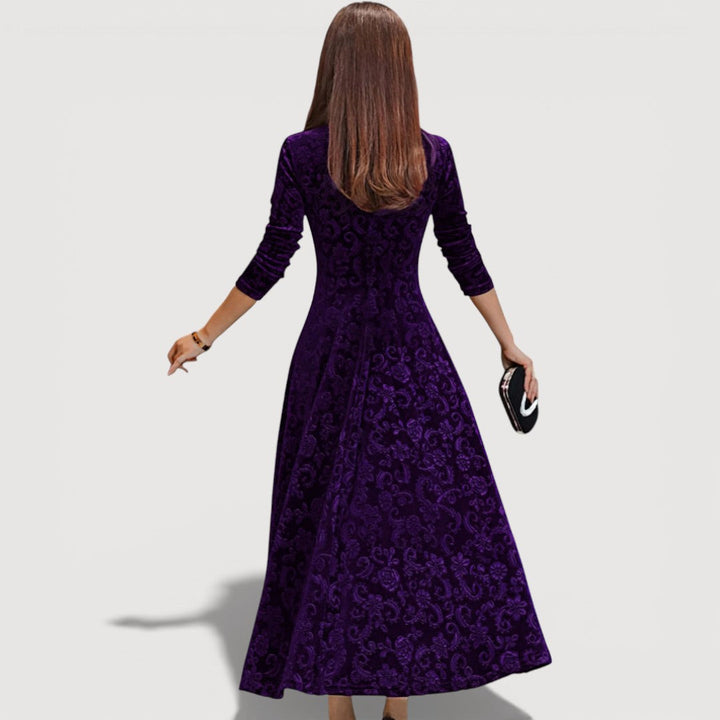 Jillian Elegant Velvet Dress - Elena Harper