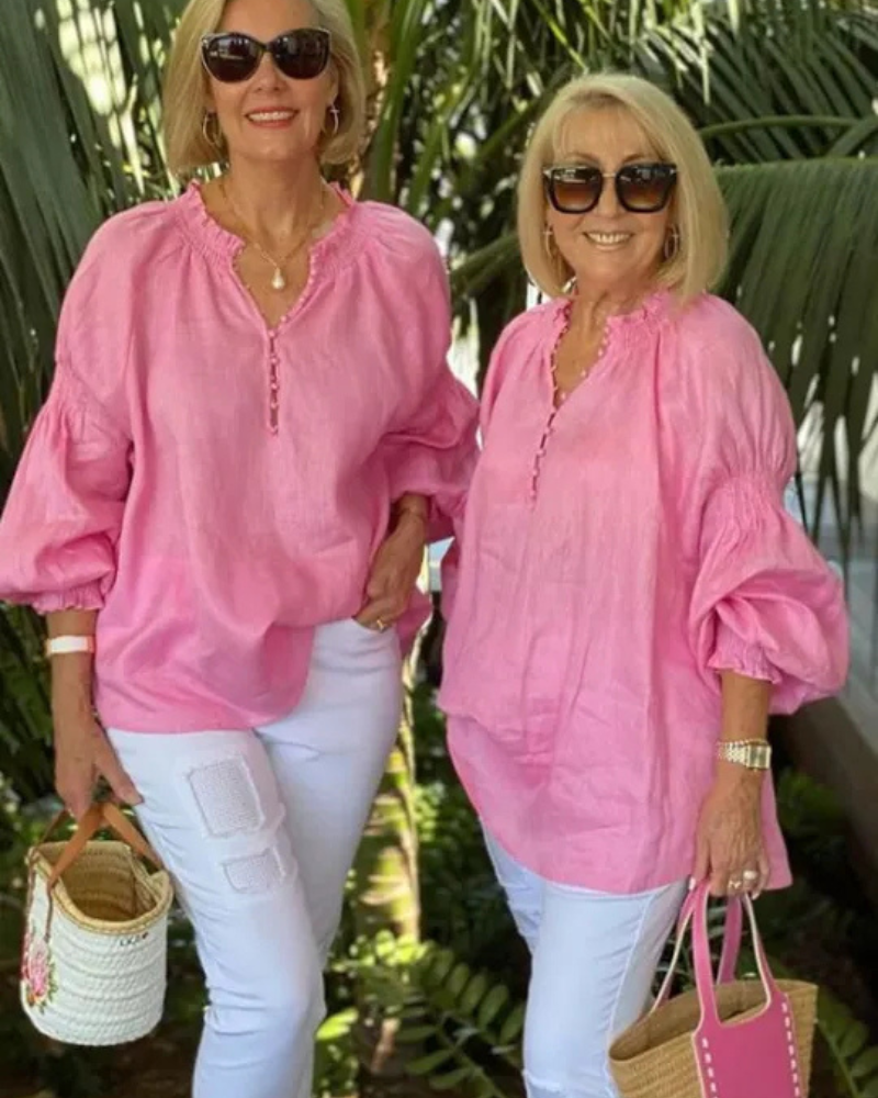 Abore Cotton & Linen Casual Blouse - Elena Harper