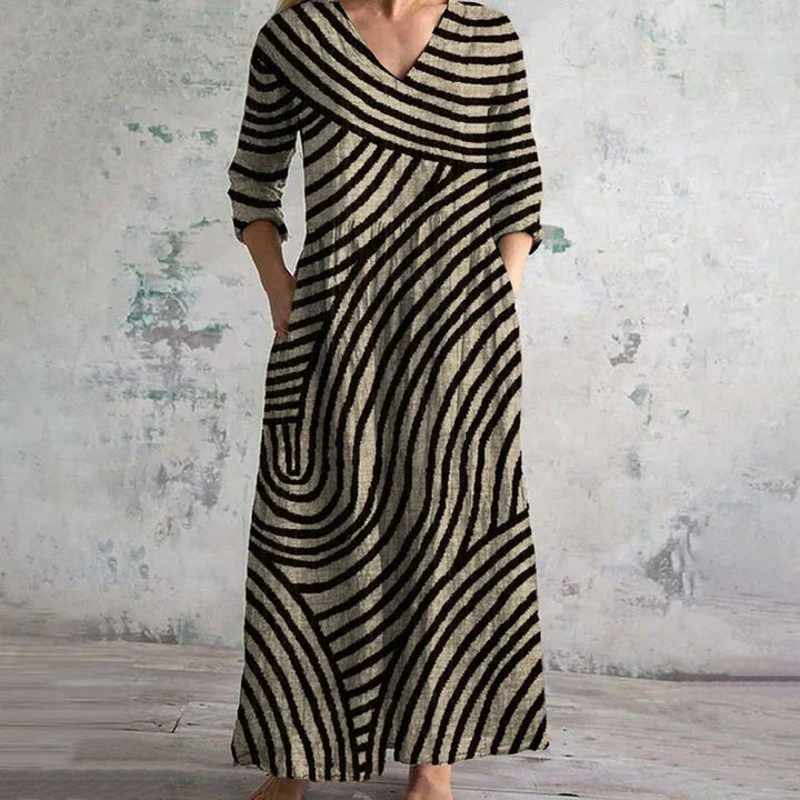 Aila Vintage Striped Dress - Elena Harper