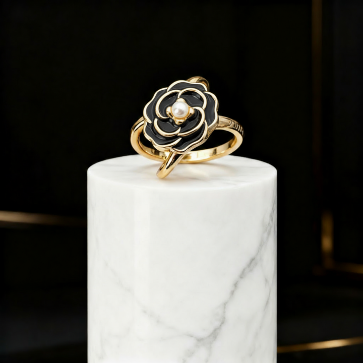 Camellune Crystal Flower Scarf Buckle - Elena Harper