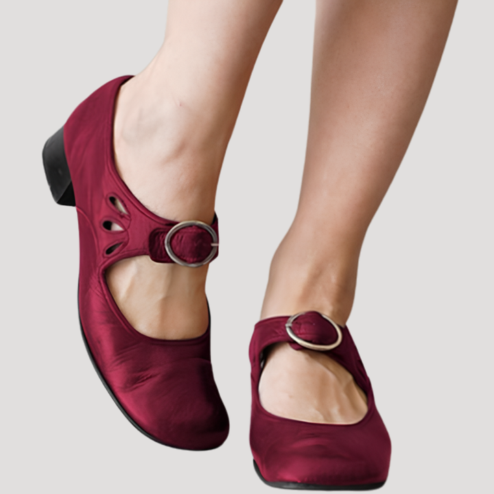 Chic Retro Ballerina with Buckle