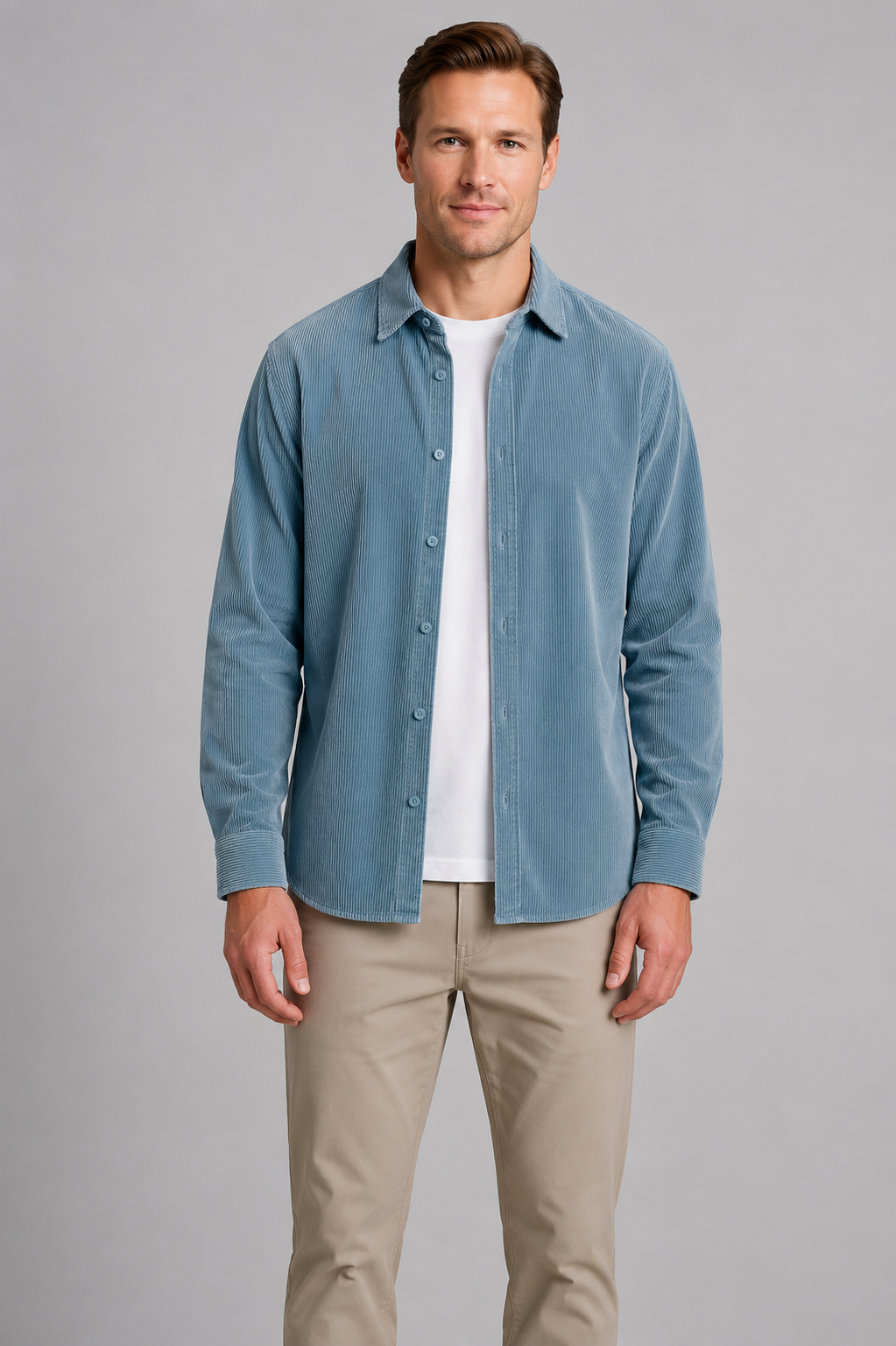 Harrington Oxford | Long Sleeves Corduroy Button Shirt For Men