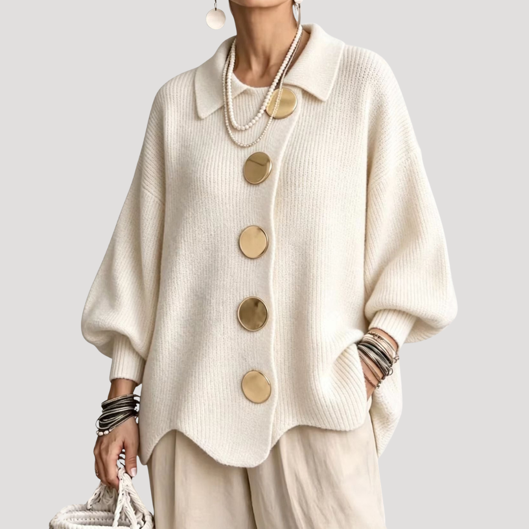 Women's Oversized Buttoned Cardigan