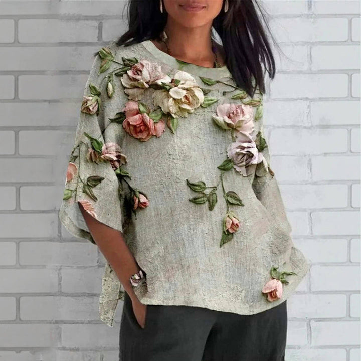 Vintage Floral Print Blouse