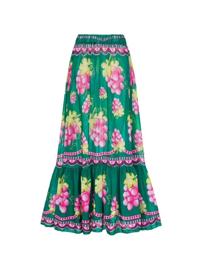 Ruffled Ruched One-Piece Maxi Skirt Set