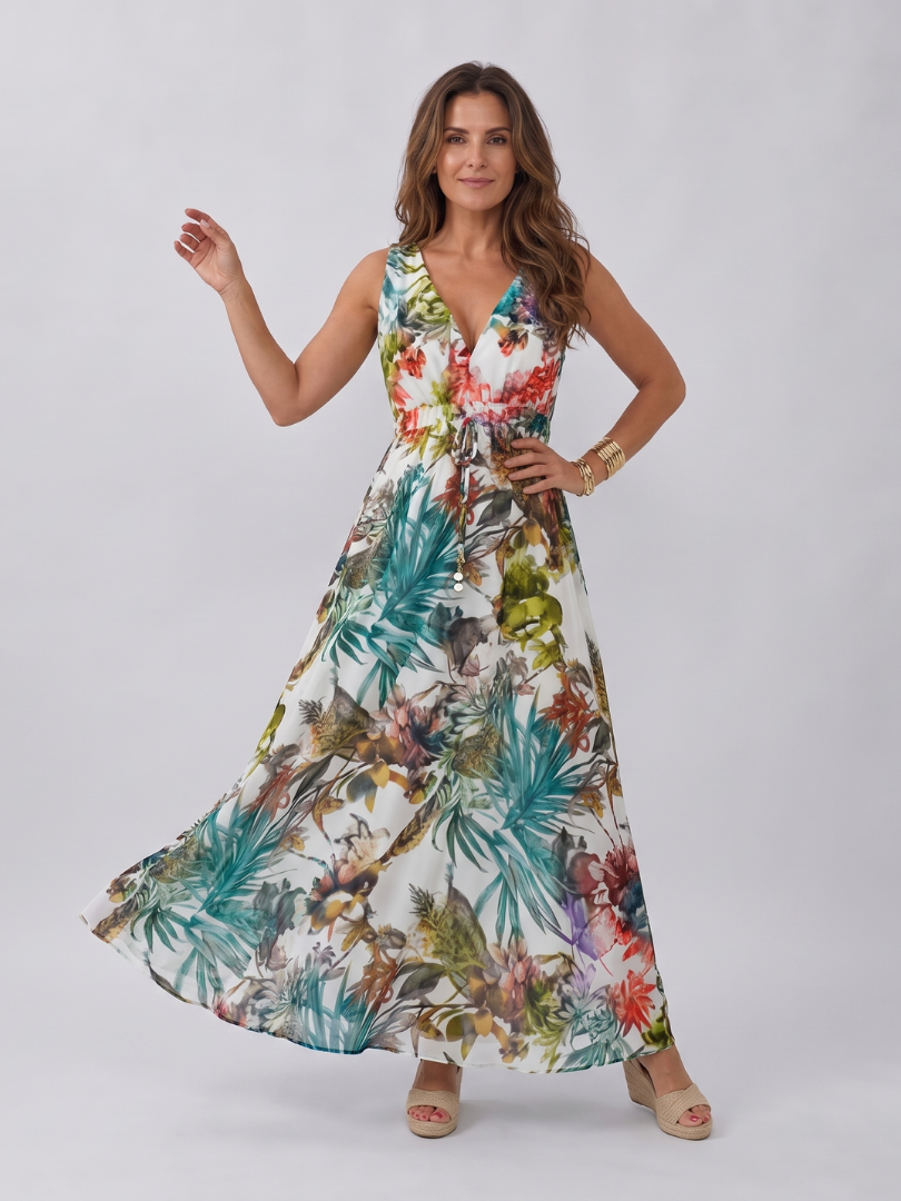 Women's Effortless Sleeveless Empire Waist Midi Dress