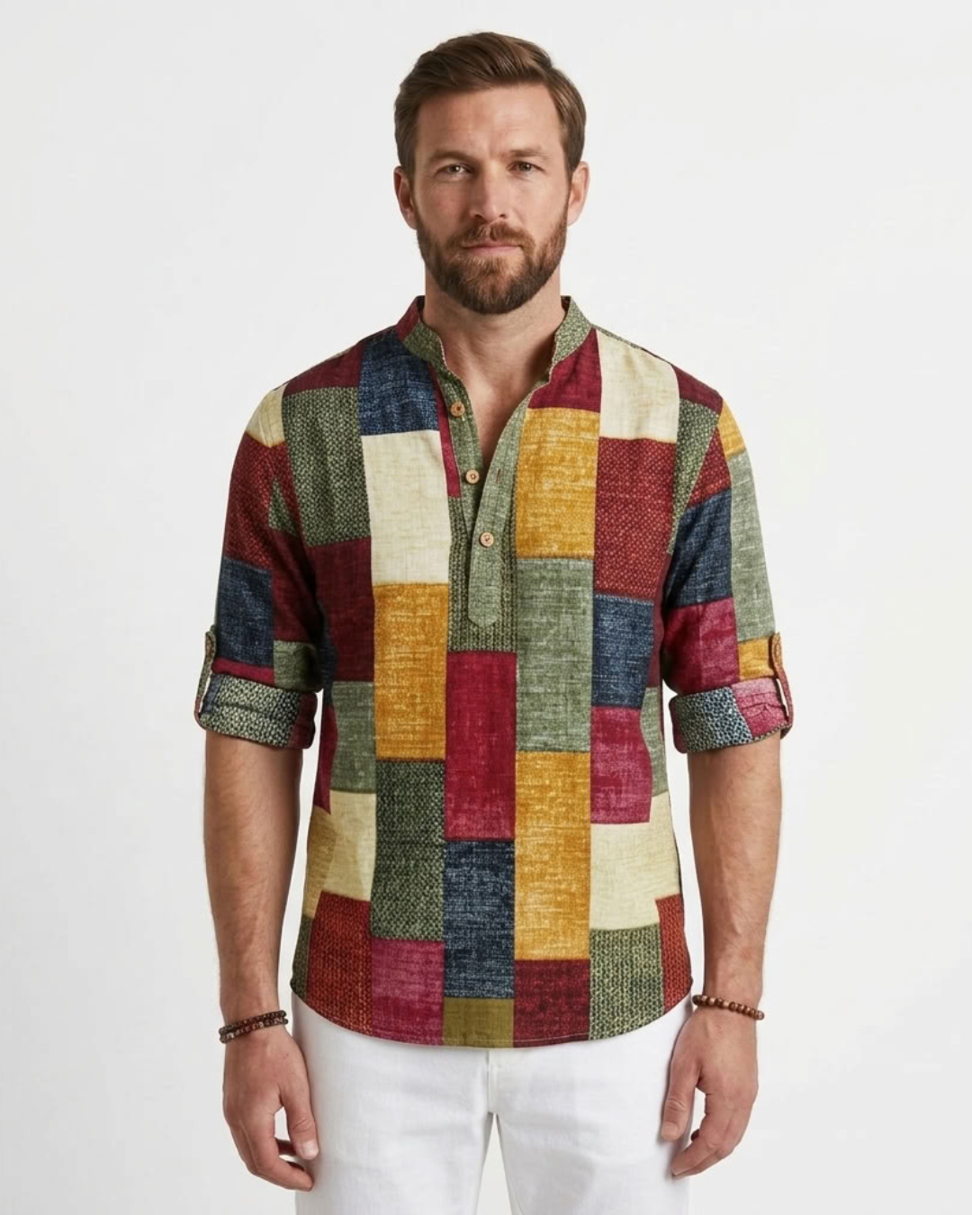 Textured 3D Print Polo Shirt For Men